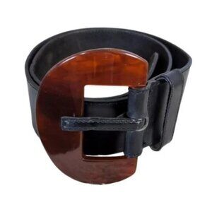 Minoronzoni black and brown leather belt size M